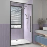 Sliding Door and Return Shower Screen Matt Black - Image 2