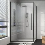 Sliding Door and Return Shower Screen Matt Black