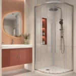 Curved Corner Entry Shower Screen Matt Black - Image 2