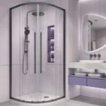 Curved Corner Entry Shower Screen Matt Black