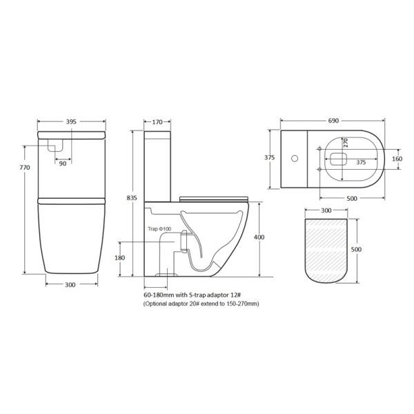 Toilet with Tornado Flushing A3970 2