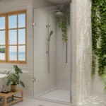 Frameless Pivot Door Shower Screen & Return - Image 2