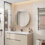 Natasha Round PVC Mirror Cabinet 800mm - Image 4