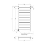 Radiant Heated Square Ladder STR02 600 x 1200mm - Image 3