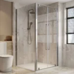 Double Pivot Door Shower Screen in Chrome