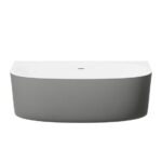 Morocco Grey Back to Wall Freestanding Bath 1500/1700mm - Image 2
