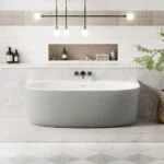 Morocco Grey Back to Wall Freestanding Bath 1500/1700mm