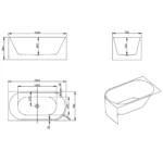 Stylus Corner Freestanding Bath 1500/1700mm - Image 4