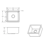 Granite Kitchen Sink 460 x 410mm - Image 4