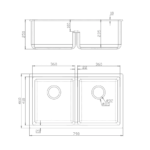 Granite Kitchen Sink 790 x 460mm - Image 5