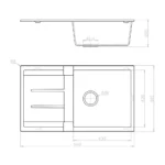 Granite Kitchen Sink 860 x 500mm - Image 4